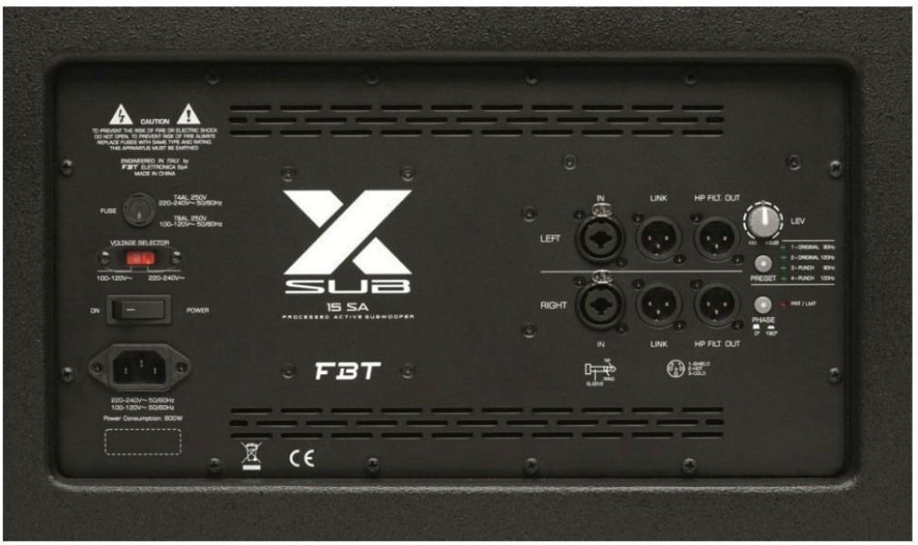 FBT X-SUB 115SA - Pro-min professional audio-light-stage equipment