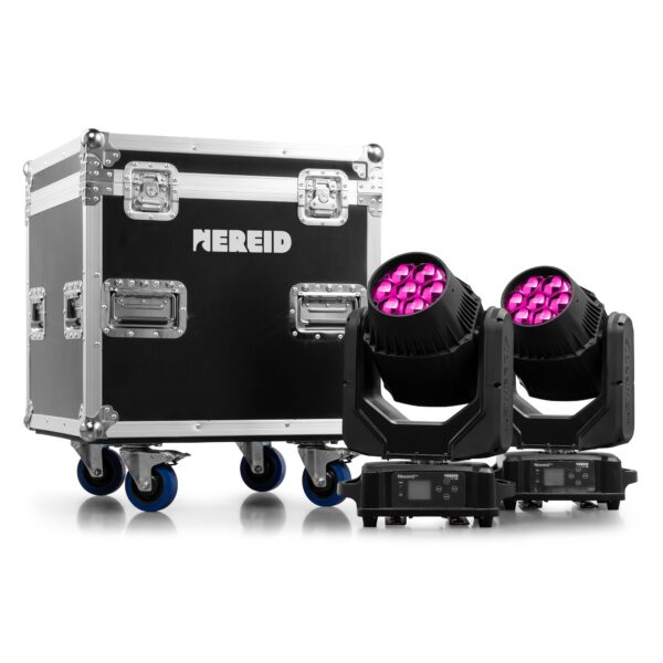 BeamZ Pro NEREID740 Outdoor LED Bee Eye Moving Head with Zoom 2pcs in Flightcase